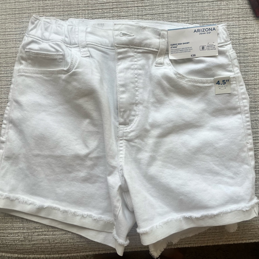 Arizona Jean Company Cream Denim Shorts